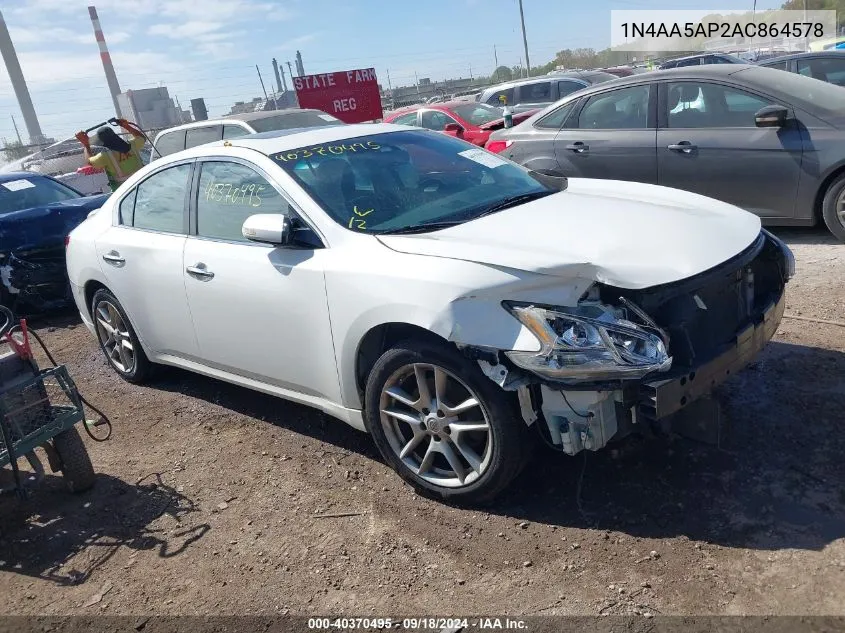 2010 Nissan Maxima 3.5 Sv VIN: 1N4AA5AP2AC864578 Lot: 40370495