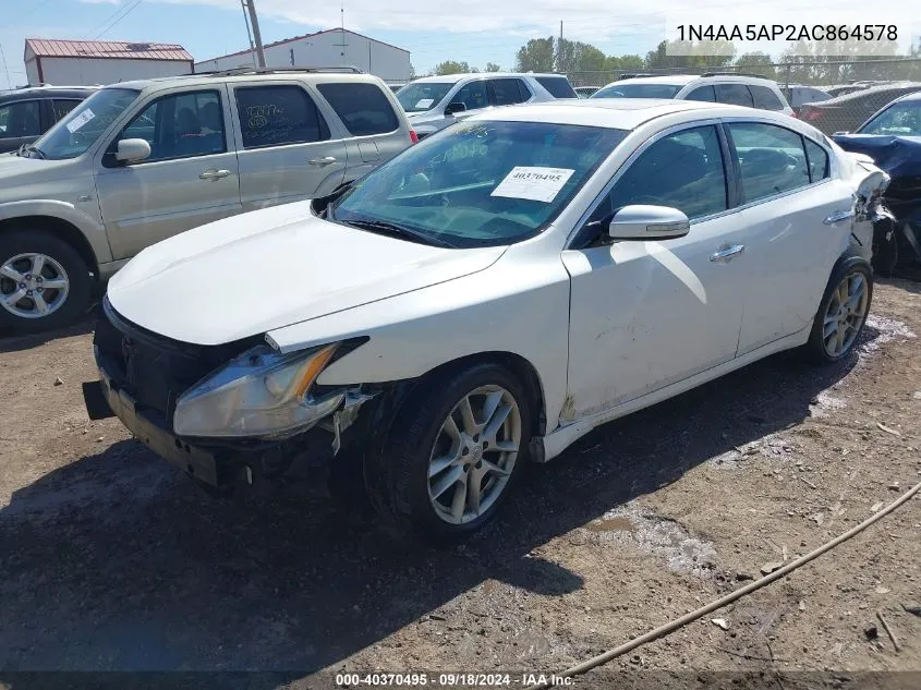 2010 Nissan Maxima 3.5 Sv VIN: 1N4AA5AP2AC864578 Lot: 40370495