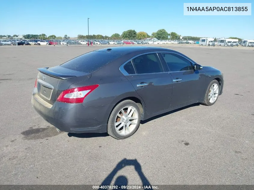 2010 Nissan Maxima 3.5 Sv VIN: 1N4AA5AP0AC813855 Lot: 40378292