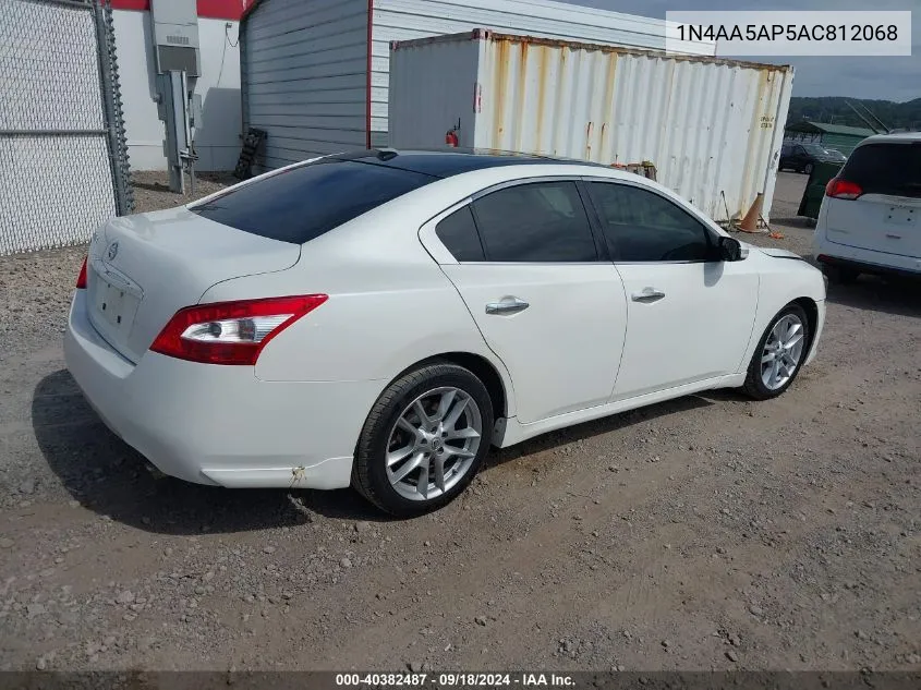 2010 Nissan Maxima 3.5 Sv VIN: 1N4AA5AP5AC812068 Lot: 40382487