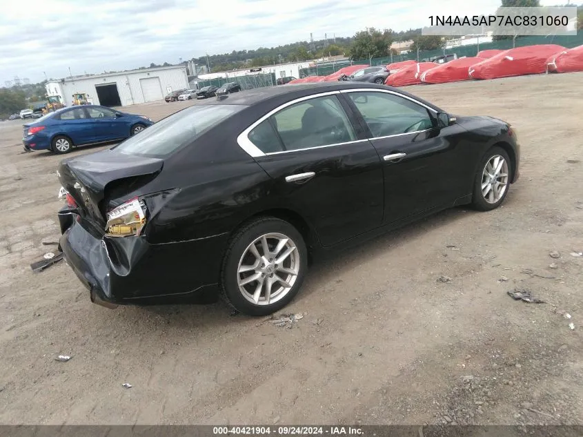 2010 Nissan Maxima 3.5 Sv VIN: 1N4AA5AP7AC831060 Lot: 40421904