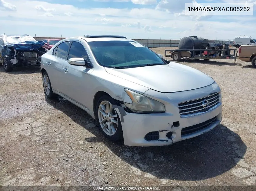 2010 Nissan Maxima 3.5 Sv VIN: 1N4AA5APXAC805262 Lot: 40429960