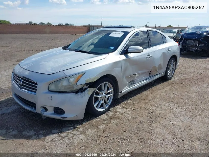 2010 Nissan Maxima 3.5 Sv VIN: 1N4AA5APXAC805262 Lot: 40429960