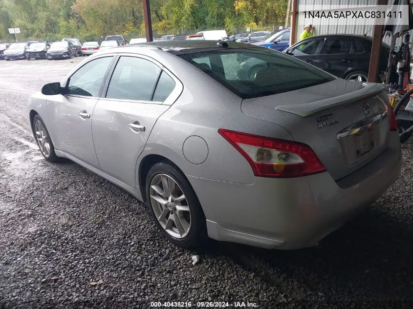 2010 Nissan Maxima 3.5 Sv VIN: 1N4AA5APXAC831411 Lot: 40724567