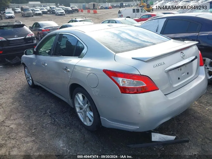 2010 Nissan Maxima 3.5 Sv VIN: 1N4AA5APXAC849293 Lot: 40447474