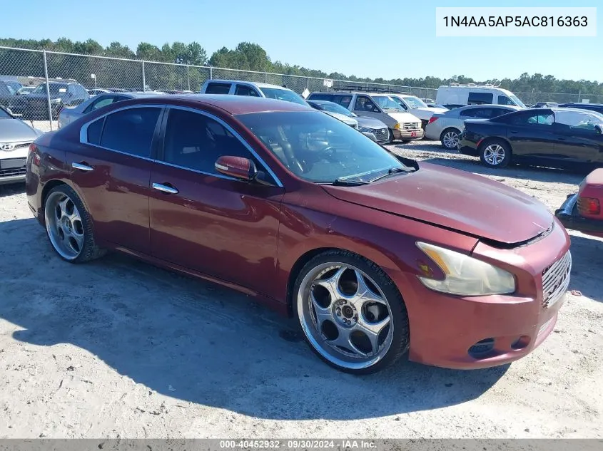 2010 Nissan Maxima 3.5 Sv VIN: 1N4AA5AP5AC816363 Lot: 40452932