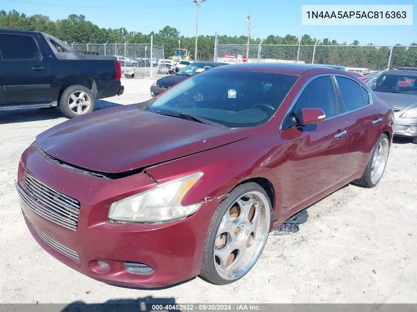 2010 Nissan Maxima 3.5 Sv VIN: 1N4AA5AP5AC816363 Lot: 40452932