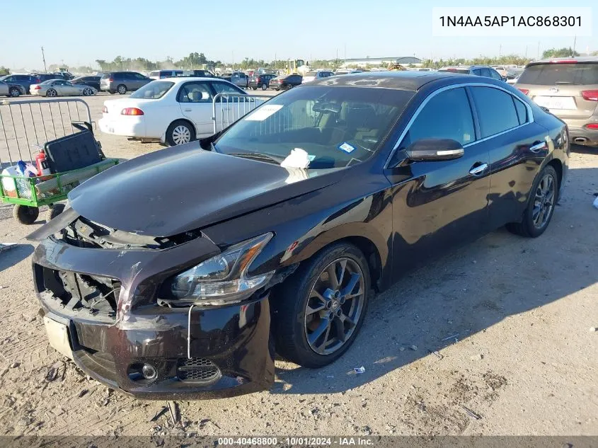 2010 Nissan Maxima S/Sv VIN: 1N4AA5AP1AC868301 Lot: 40468800