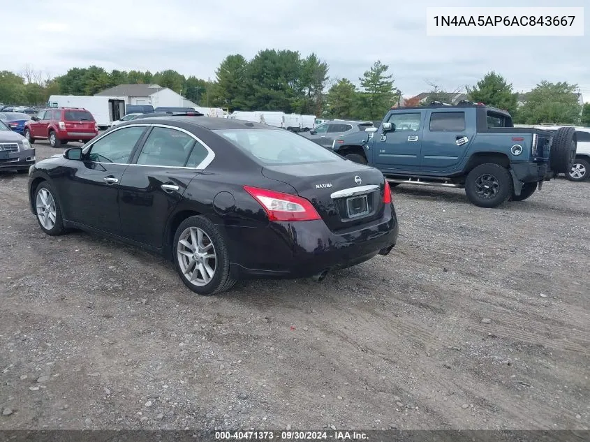 2010 Nissan Maxima 3.5 Sv VIN: 1N4AA5AP6AC843667 Lot: 40471373