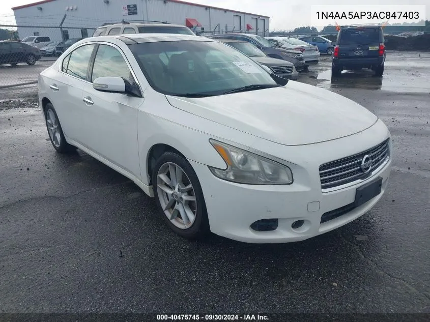 1N4AA5AP3AC847403 2010 Nissan Maxima 3.5 Sv