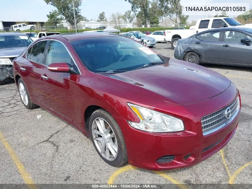 2010 Nissan Maxima 3.5 Sv VIN: 1N4AA5AP0AC810583 Lot: 40502444