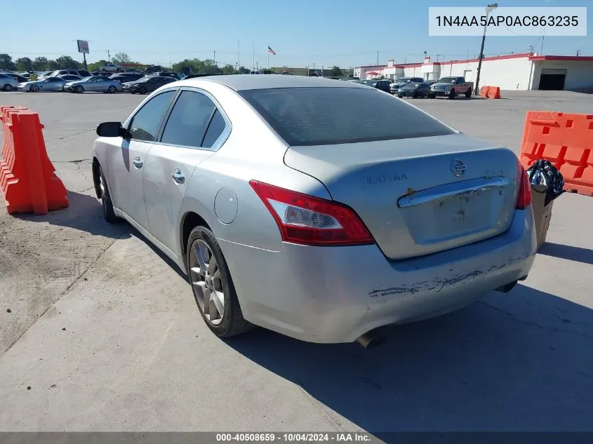 2010 Nissan Maxima S/Sv VIN: 1N4AA5AP0AC863235 Lot: 40508659