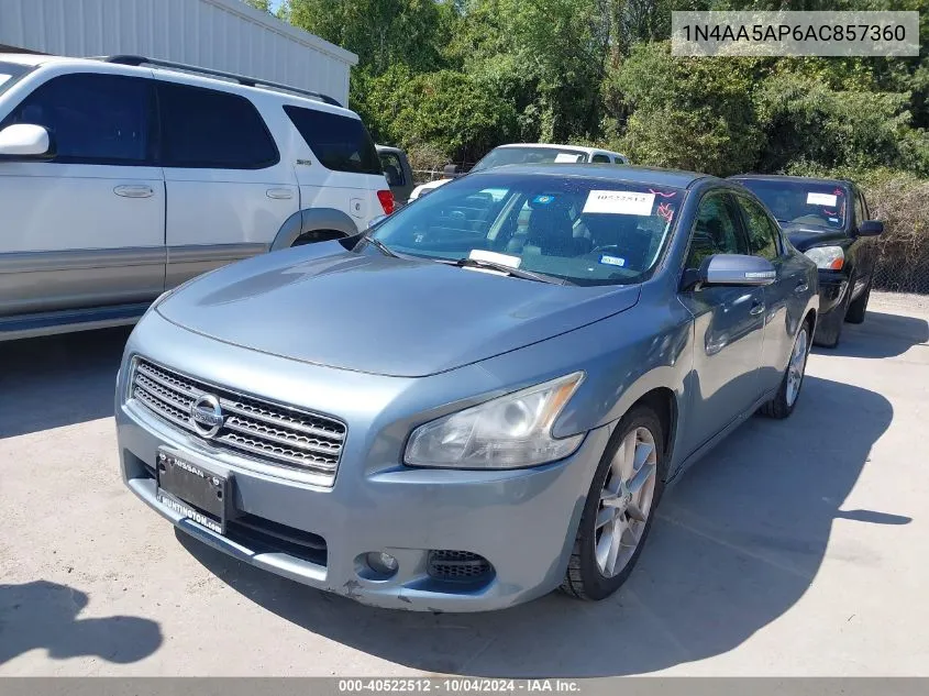 2010 Nissan Maxima 3.5 Sv VIN: 1N4AA5AP6AC857360 Lot: 40522512