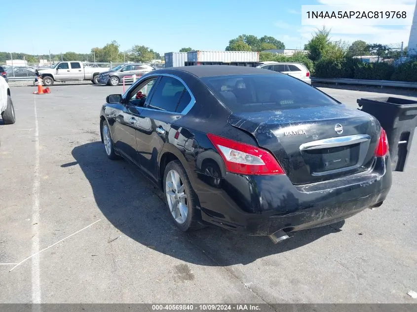 2010 Nissan Maxima 3.5 S VIN: 1N4AA5AP2AC819768 Lot: 40569840