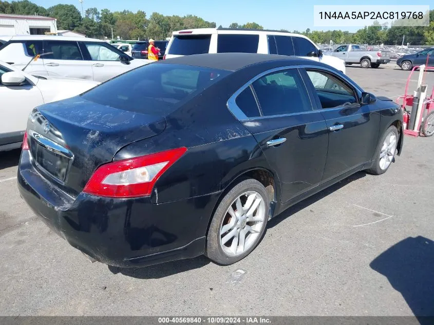 2010 Nissan Maxima 3.5 S VIN: 1N4AA5AP2AC819768 Lot: 40569840