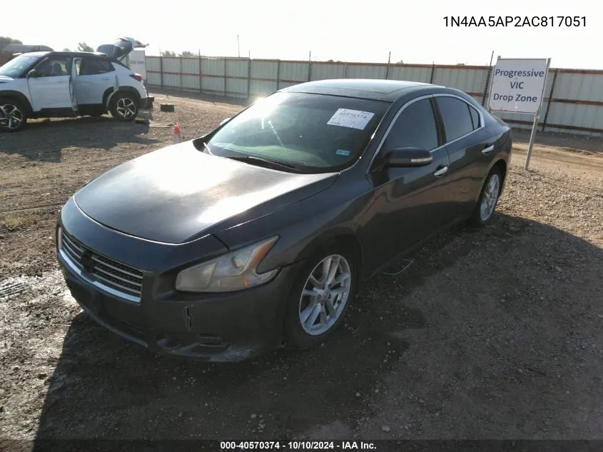 2010 Nissan Maxima 3.5 Sv VIN: 1N4AA5AP2AC817051 Lot: 40570374