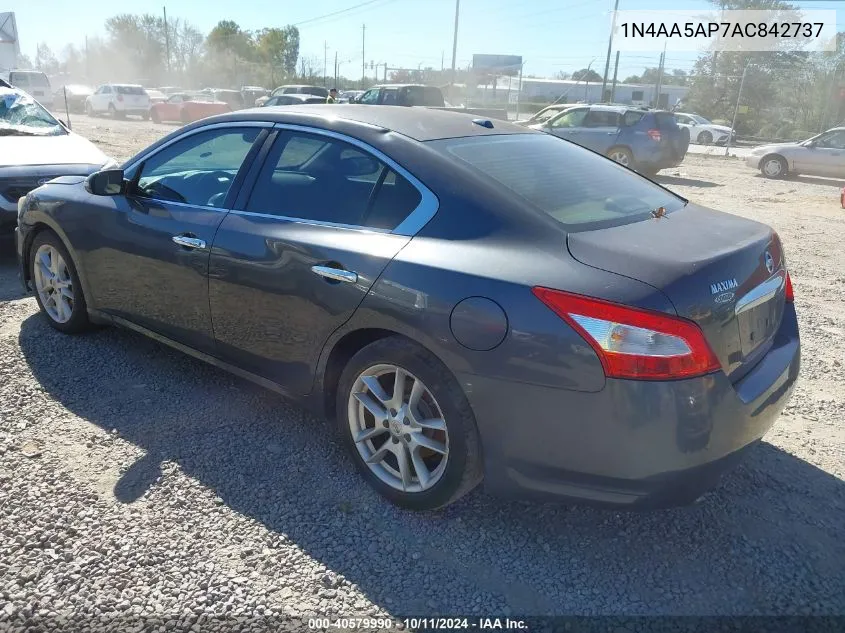 2010 Nissan Maxima 3.5 Sv VIN: 1N4AA5AP7AC842737 Lot: 40579990