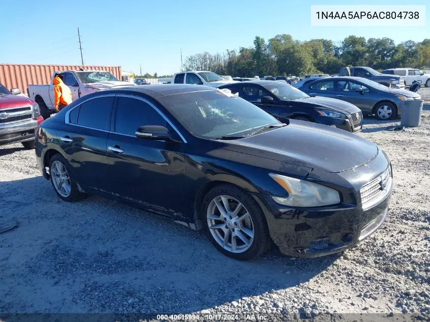 2010 Nissan Maxima S/Sv VIN: 1N4AA5AP6AC804738 Lot: 40615994