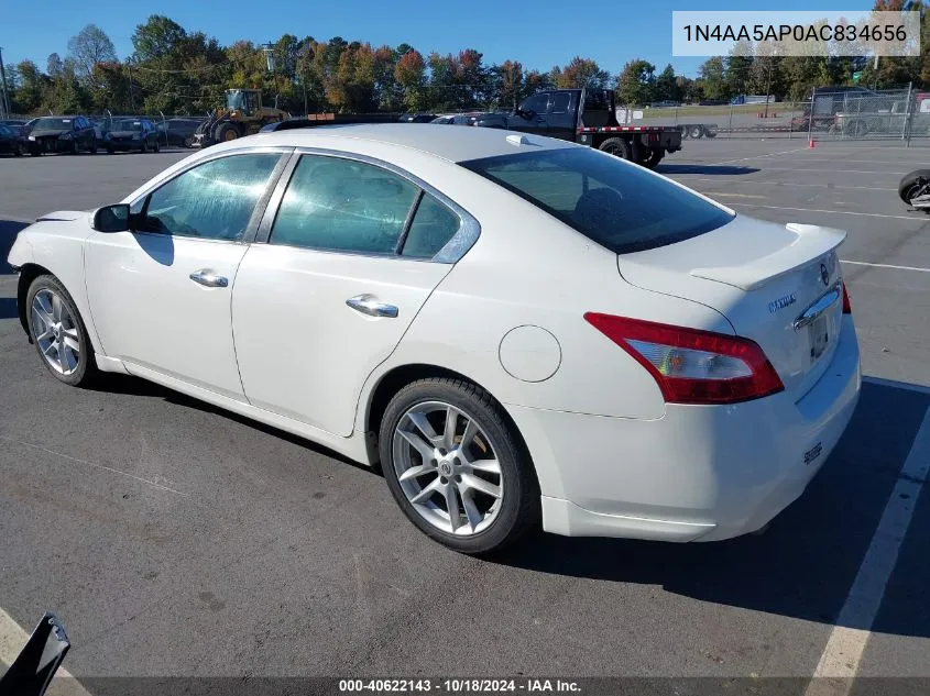 2010 Nissan Maxima 3.5 Sv VIN: 1N4AA5AP0AC834656 Lot: 40622143