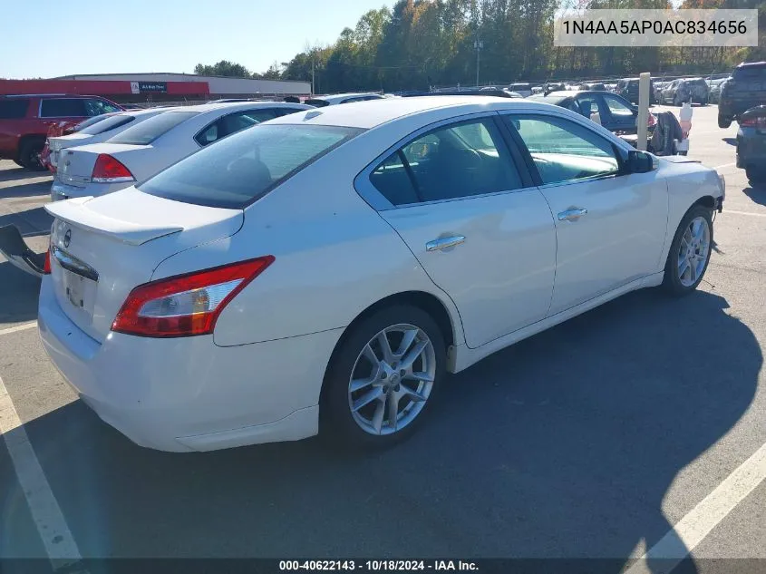 2010 Nissan Maxima 3.5 Sv VIN: 1N4AA5AP0AC834656 Lot: 40622143