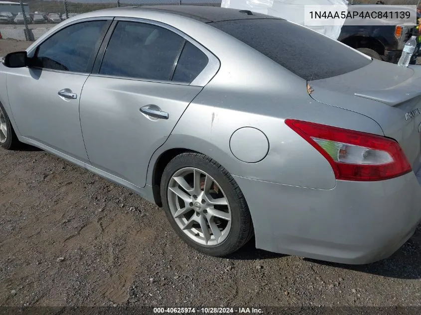 2010 Nissan Maxima 3.5 Sv VIN: 1N4AA5AP4AC841139 Lot: 40625974