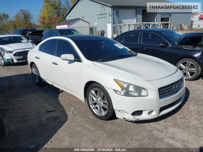 2010 Nissan Maxima 3.5 Sv VIN: 1N4AA5AP0AC855152 Lot: 40629306