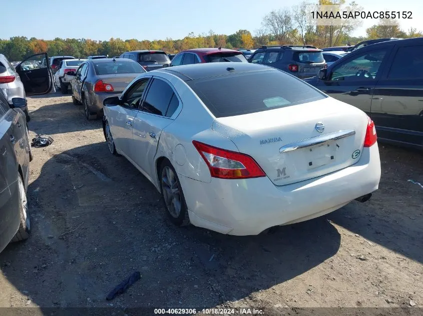 2010 Nissan Maxima 3.5 Sv VIN: 1N4AA5AP0AC855152 Lot: 40629306