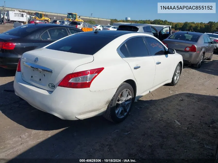 2010 Nissan Maxima 3.5 Sv VIN: 1N4AA5AP0AC855152 Lot: 40629306