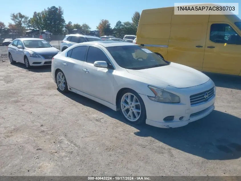 2010 Nissan Maxima 3.5 Sv VIN: 1N4AA5AP7AC830703 Lot: 40643224