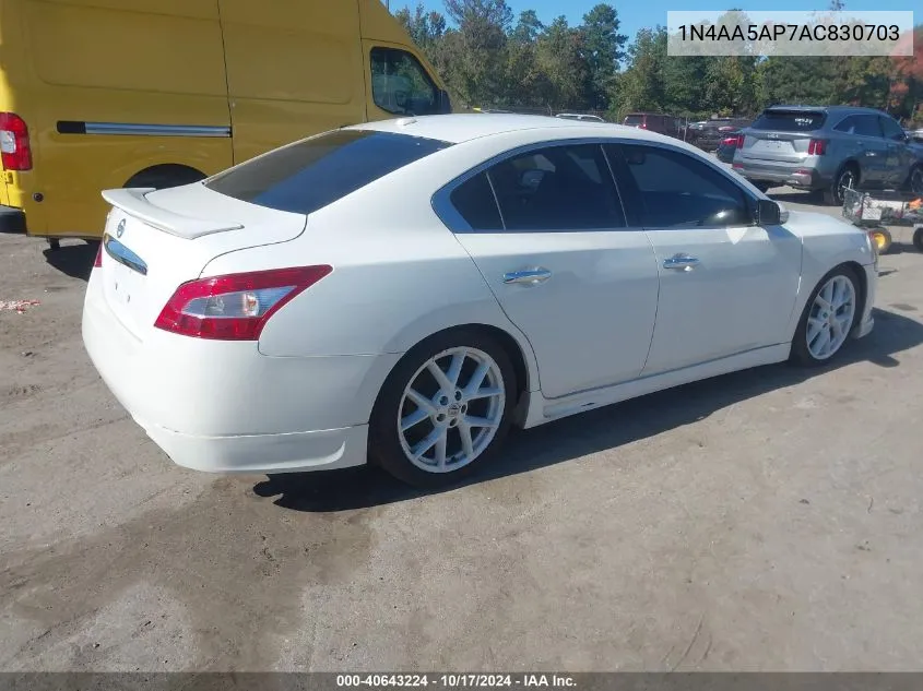 2010 Nissan Maxima 3.5 Sv VIN: 1N4AA5AP7AC830703 Lot: 40643224