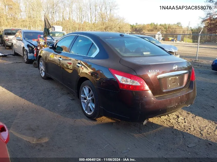 2010 Nissan Maxima 3.5 Sv VIN: 1N4AA5AP3AC858076 Lot: 40645124