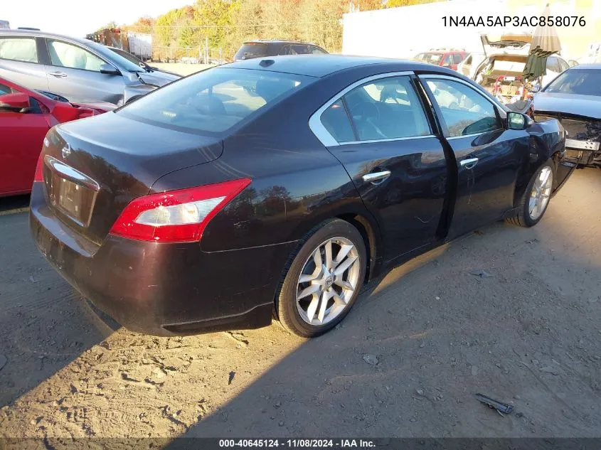 2010 Nissan Maxima 3.5 Sv VIN: 1N4AA5AP3AC858076 Lot: 40645124