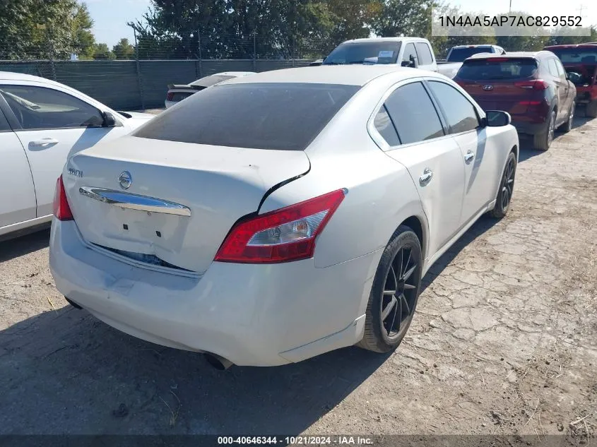 2010 Nissan Maxima 3.5 S VIN: 1N4AA5AP7AC829552 Lot: 40646344