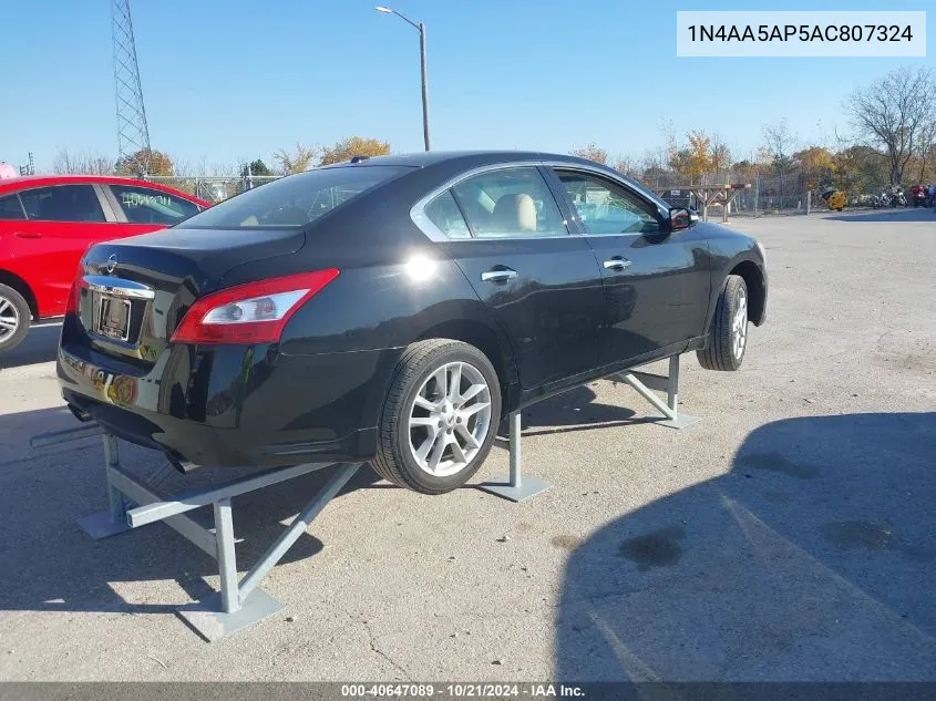 2010 Nissan Maxima S/Sv VIN: 1N4AA5AP5AC807324 Lot: 40647089