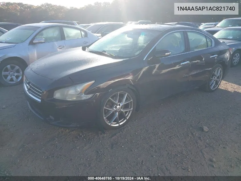 2010 Nissan Maxima 3.5 Sv VIN: 1N4AA5AP1AC821740 Lot: 40648785