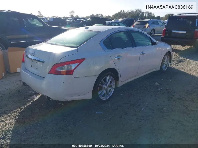 2010 Nissan Maxima 3.5 Sv VIN: 1N4AA5APXAC836169 Lot: 40658699