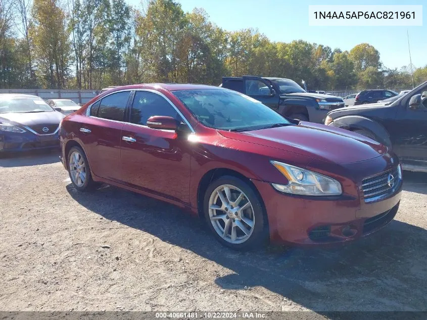 2010 Nissan Maxima 3.5 Sv VIN: 1N4AA5AP6AC821961 Lot: 40661481