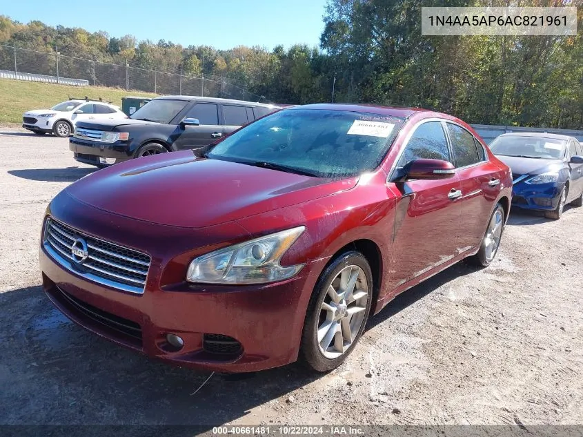 2010 Nissan Maxima 3.5 Sv VIN: 1N4AA5AP6AC821961 Lot: 40661481