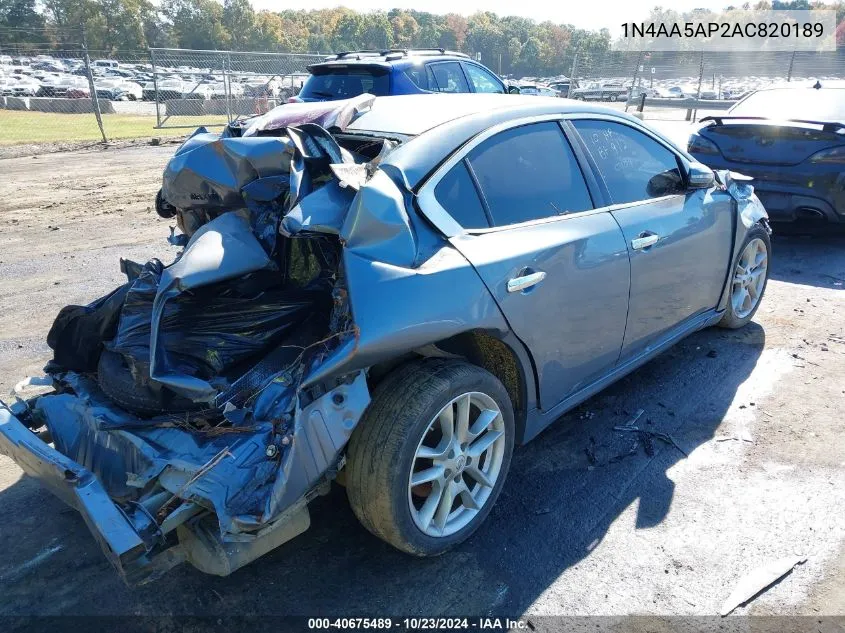 2010 Nissan Maxima 3.5 Sv VIN: 1N4AA5AP2AC820189 Lot: 40675489