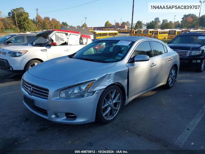 2010 Nissan Maxima 3.5 Sv VIN: 1N4AA5AP5AC839707 Lot: 40675912