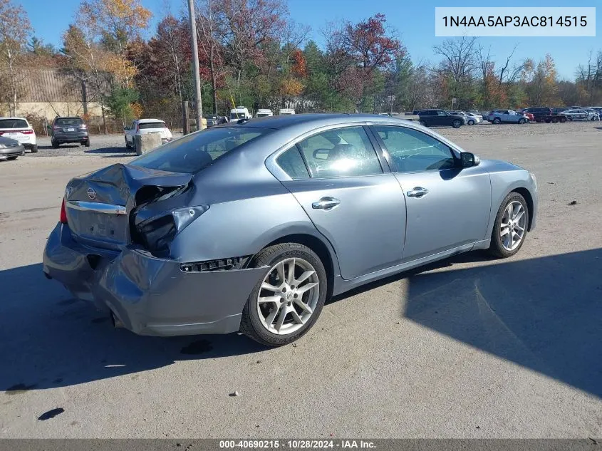 2010 Nissan Maxima 3.5 Sv VIN: 1N4AA5AP3AC814515 Lot: 40690215