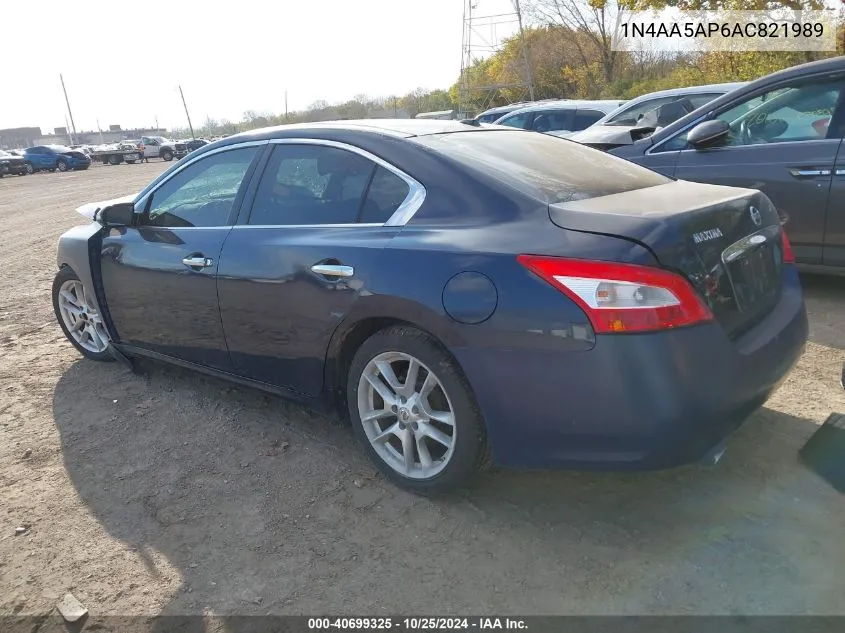 2010 Nissan Maxima 3.5 Sv VIN: 1N4AA5AP6AC821989 Lot: 40699325