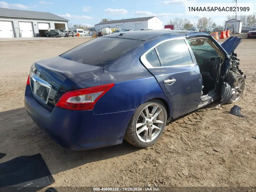 2010 Nissan Maxima 3.5 Sv VIN: 1N4AA5AP6AC821989 Lot: 40699325