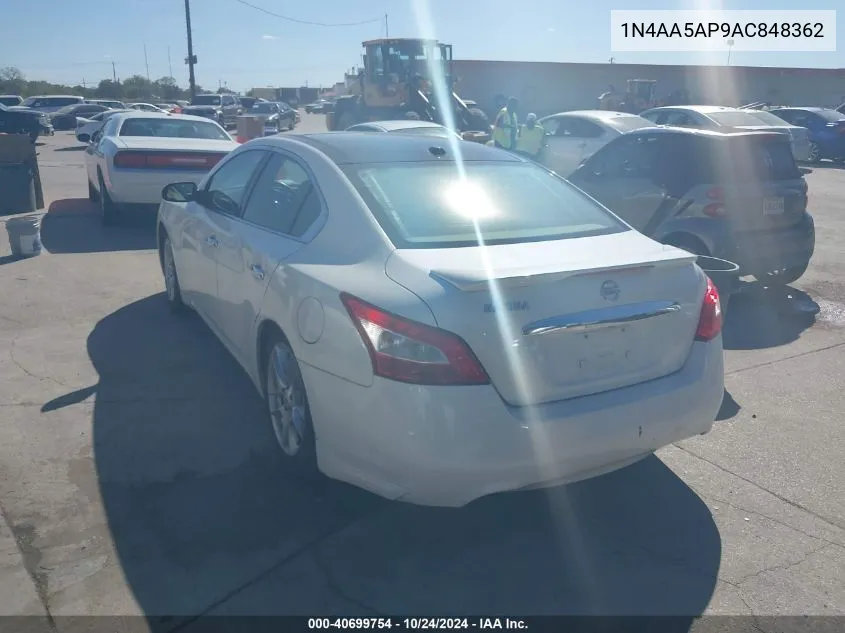 2010 Nissan Maxima 3.5 Sv VIN: 1N4AA5AP9AC848362 Lot: 40699754