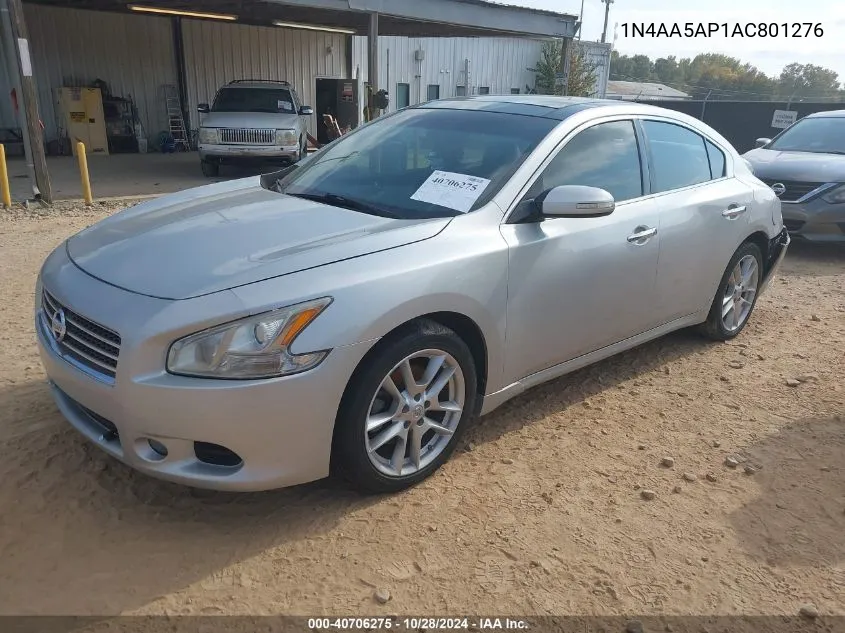 2010 Nissan Maxima 3.5 Sv VIN: 1N4AA5AP1AC801276 Lot: 40706275