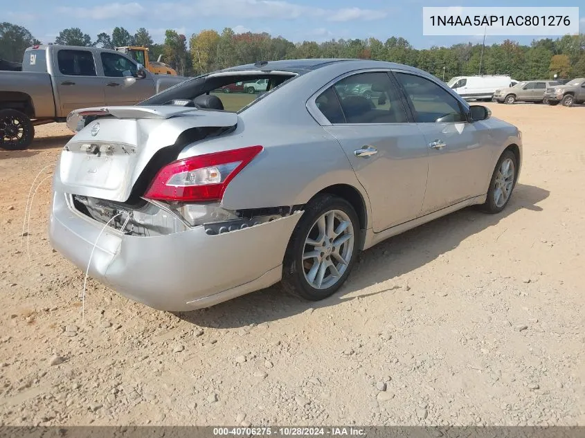 2010 Nissan Maxima 3.5 Sv VIN: 1N4AA5AP1AC801276 Lot: 40706275