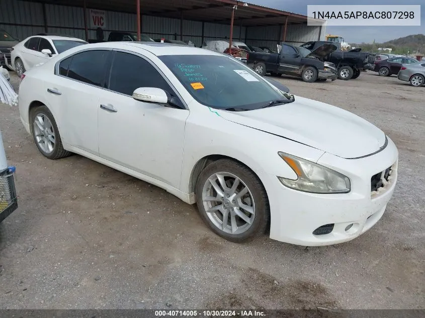 2010 Nissan Maxima S/Sv VIN: 1N4AA5AP8AC807298 Lot: 40714005