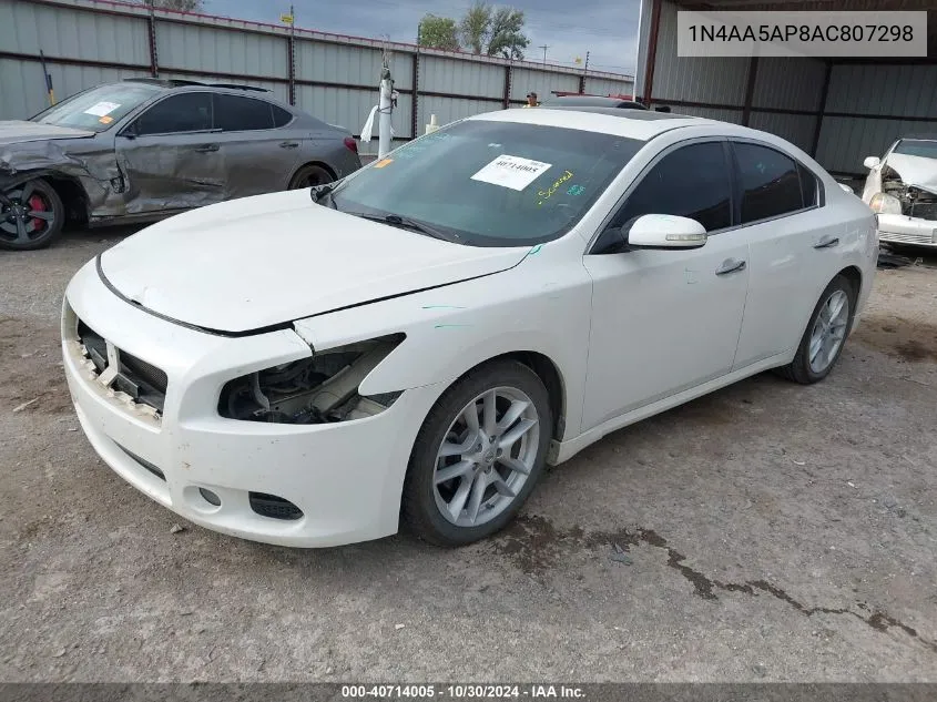 2010 Nissan Maxima S/Sv VIN: 1N4AA5AP8AC807298 Lot: 40714005