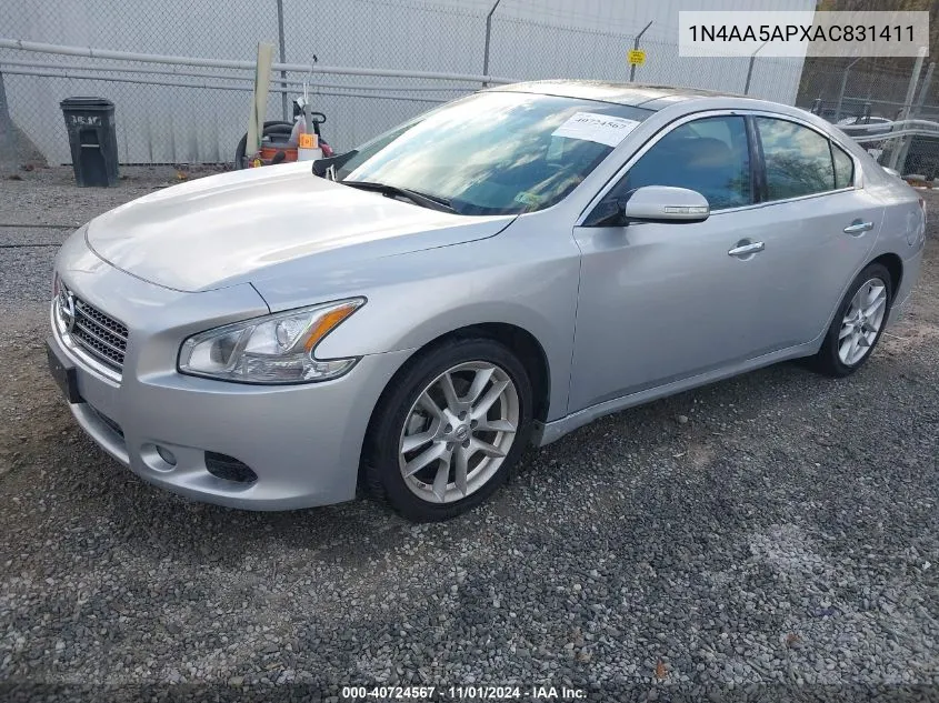 2010 Nissan Maxima 3.5 Sv VIN: 1N4AA5APXAC831411 Lot: 40724567