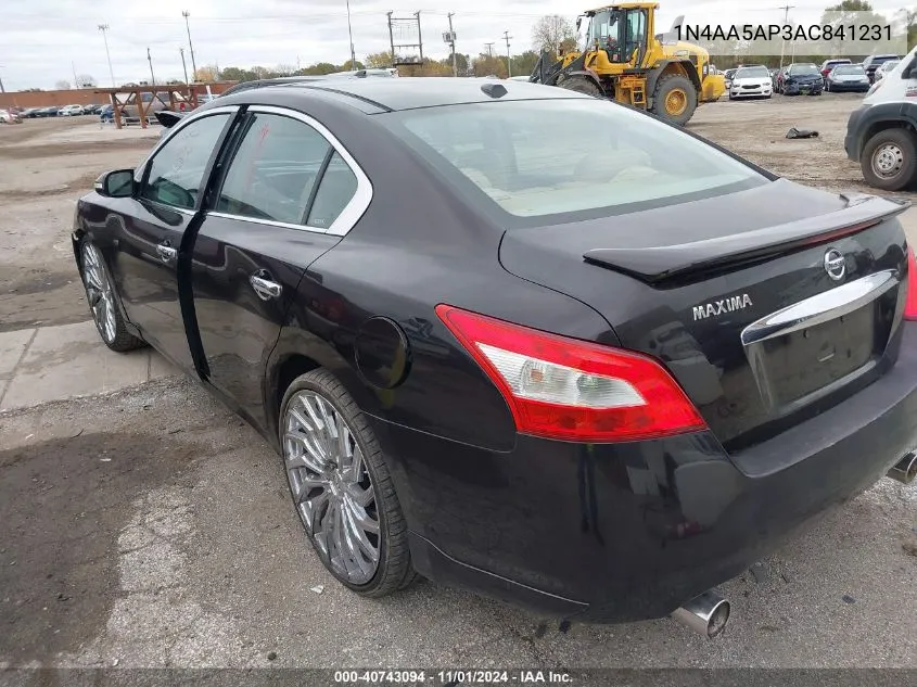 2010 Nissan Maxima 3.5 Sv VIN: 1N4AA5AP3AC841231 Lot: 40743094